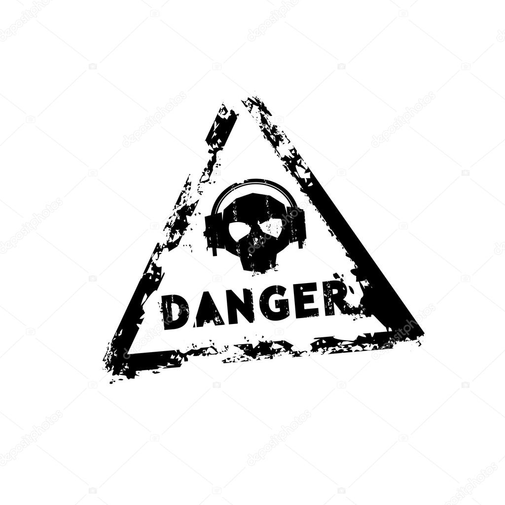 Danger sound vector stamp