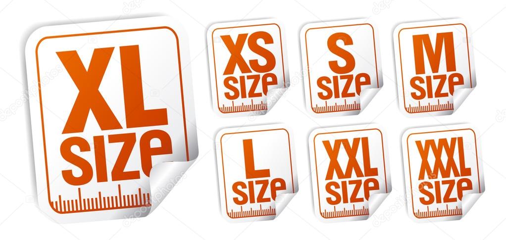 Clothes sizes sign xs s m l xl xxl icon Royalty Free Vector
