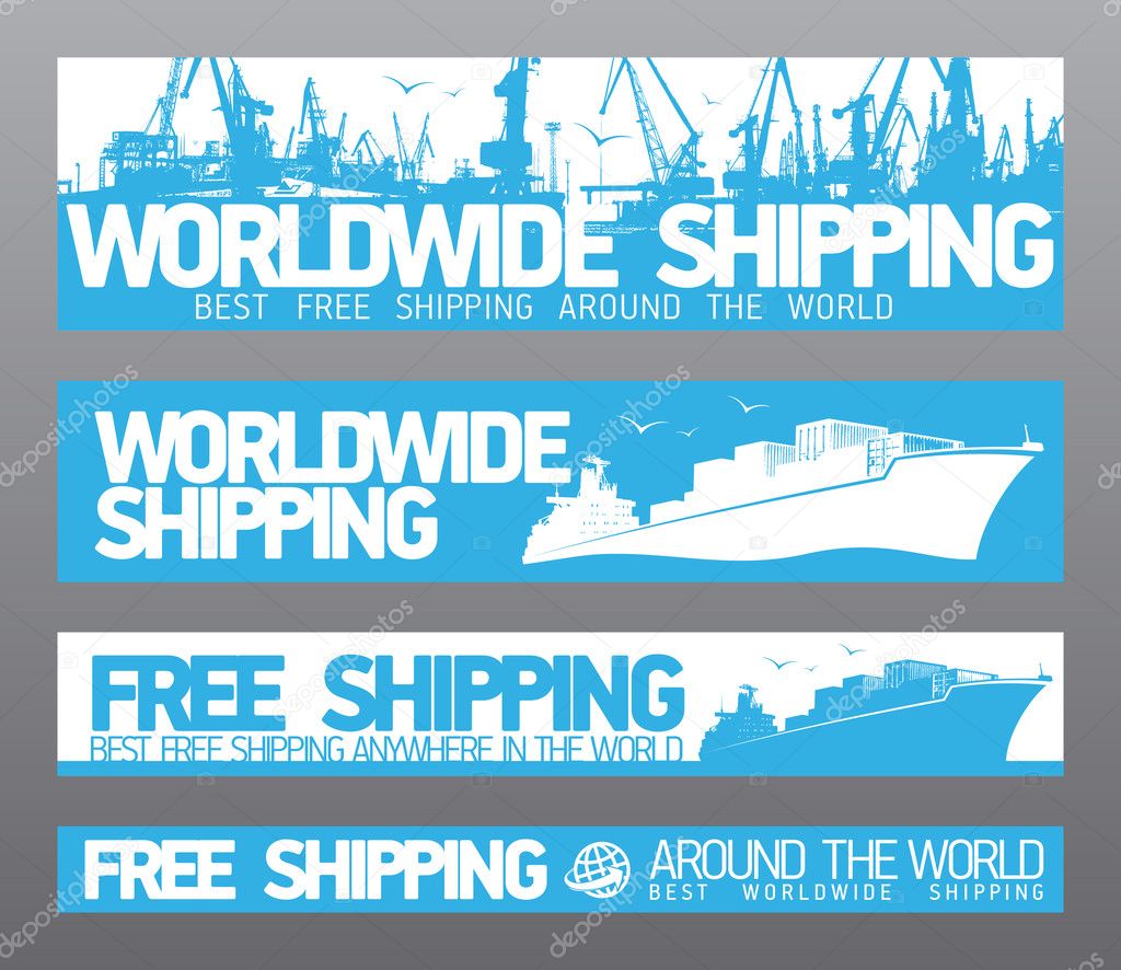 Worldwide free shipping banners.
