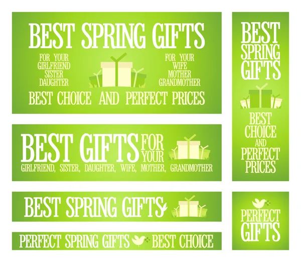 Legjobb tavaszi ajándékok bannerek. — Stock Vector