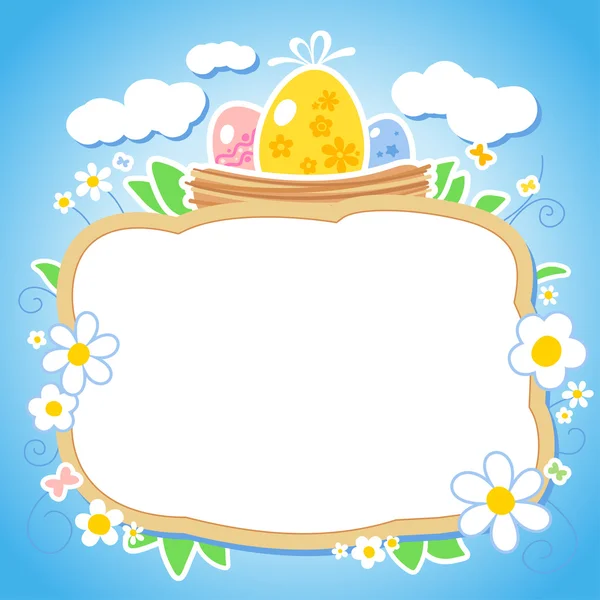 Easter design with frame for photo. — Stock Vector