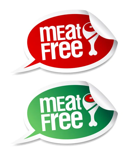 Meat free stickers. — Stock Vector