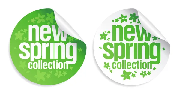 Nieuwe lente collectie stickers. — Stockvector