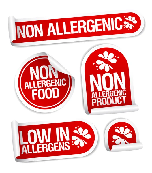 Non allergenic products stickers. — Stock Vector