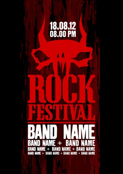 Rock Festivali tasarım şablonu. — Stok Vektör