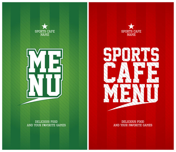 Sports Cafe Menu cards template.