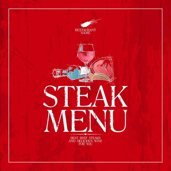 Menu steak . — Image vectorielle