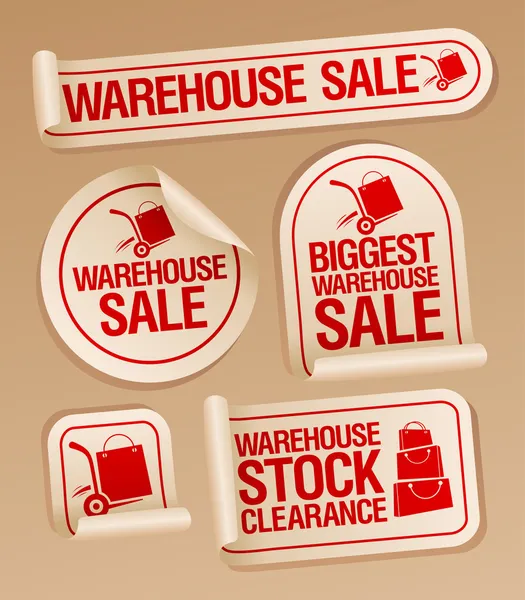 Warehouse sale stickers. — Stock Vector