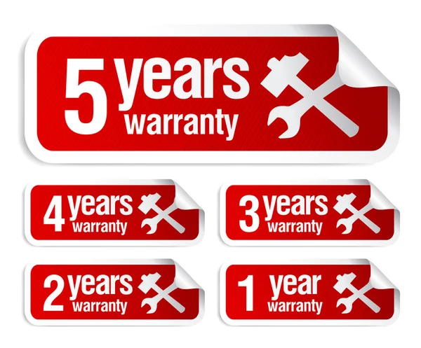Warranty stickers set — Stock Vector