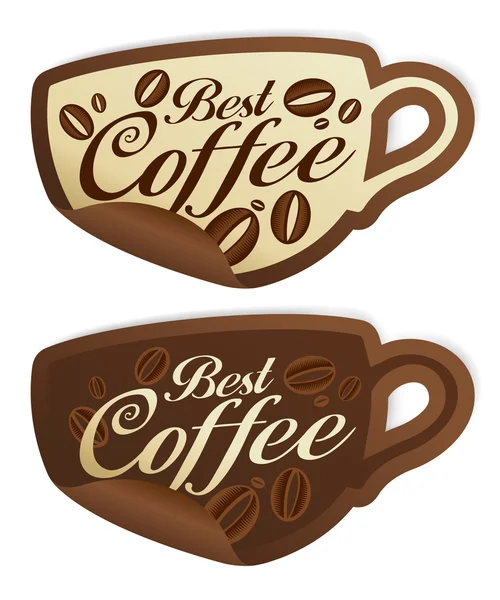 Les meilleurs autocollants de café . — Image vectorielle