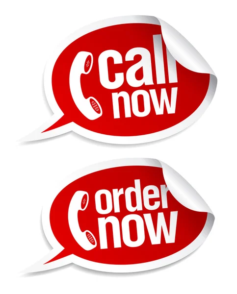 Call now stickers. — Stock Vector