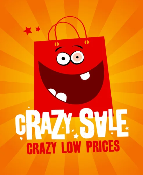 Banner di vendita pazzo . — Vettoriale Stock
