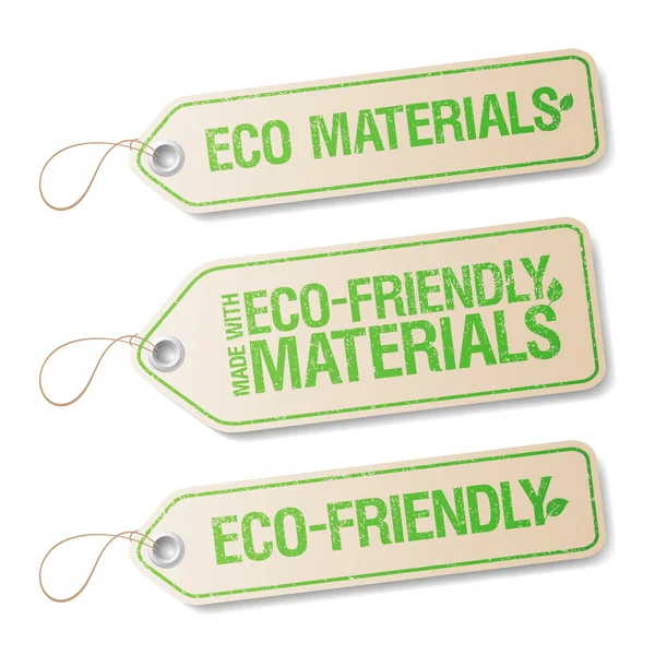 Realizzato con etichette Materiali Eco-friendly . — Vettoriale Stock