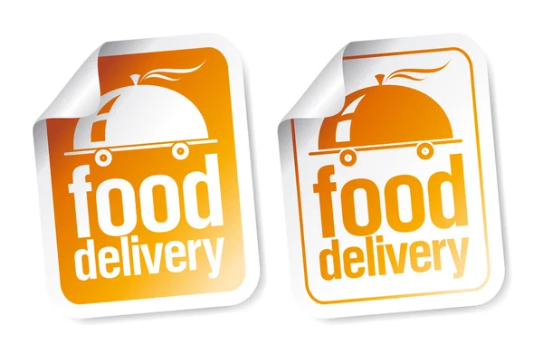 Food delivery stickers. — Stock Vector