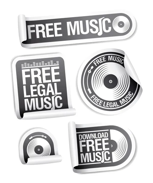 Pacote de adesivos de música legal gratuito . — Vetor de Stock