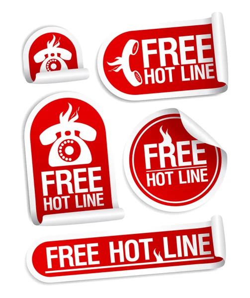 Free Hot Line stickers. — Stock Vector