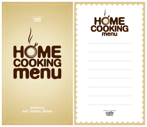 Home Cucina Menu Design template . — Vettoriale Stock