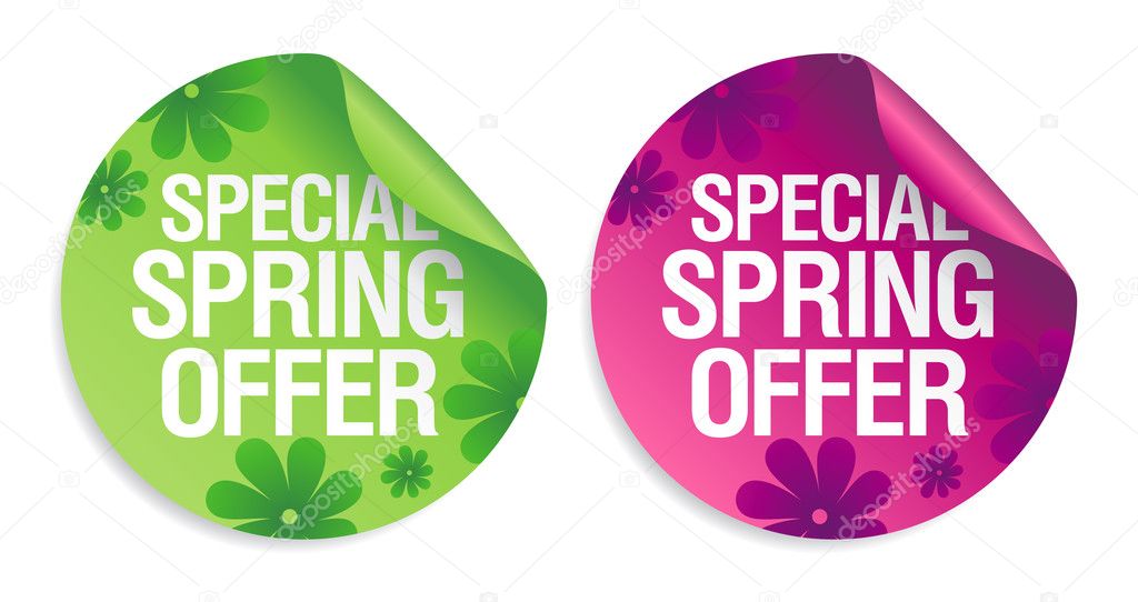 Spring offer stickers.