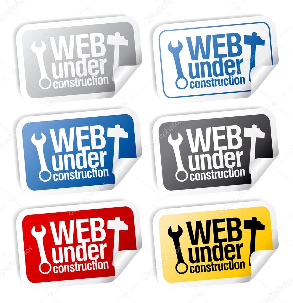 Web under construction stickers.