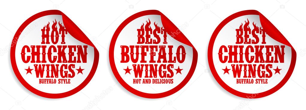 Stiker makanan sayap ayam  . Stok Ilustrasi Bebas Royalti