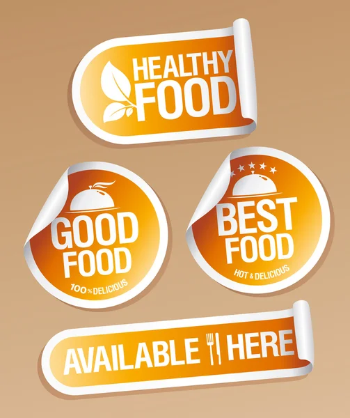 Gezonde voeding stickers. — Stockvector