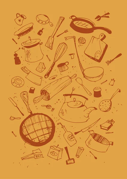 Illustraition of kitchen utensil — Stock Vector