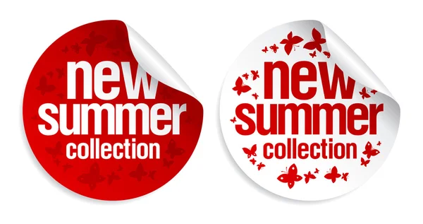 Nuevas pegatinas de colección de verano . — Vector de stock