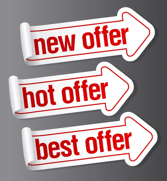 Best offer stickers. — Stock Vector