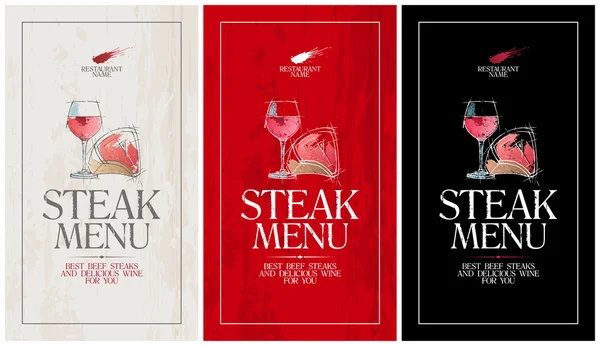 Steak menu. — Stockový vektor