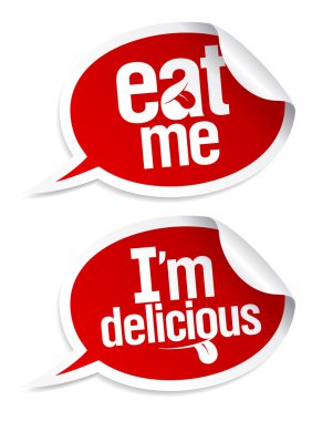 Delicious food stickers clipart