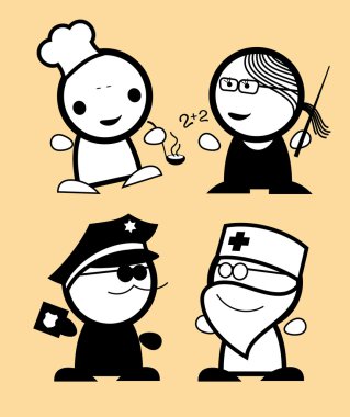 Profession funny peoples. clipart