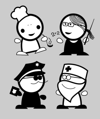 Profession funny peoples. clipart