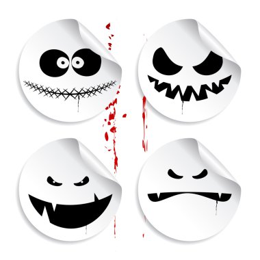 canavar suratlar, halloween çıkartmaları.