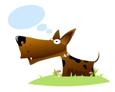 fikir kabarcıklar ile köpek
