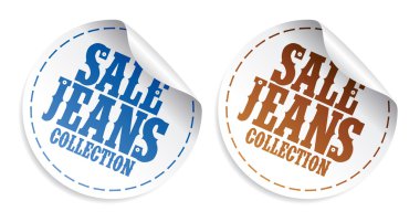 Sale Jeans collection stickers clipart