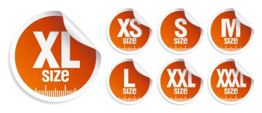 Size clothing stickers