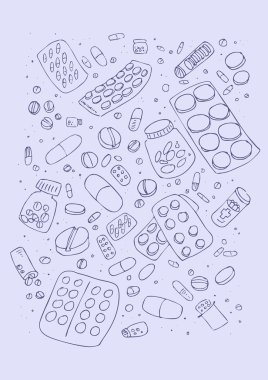 illustraition çeşitli hap