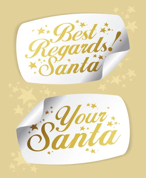 Pegatinas de Santa — Vector de stock