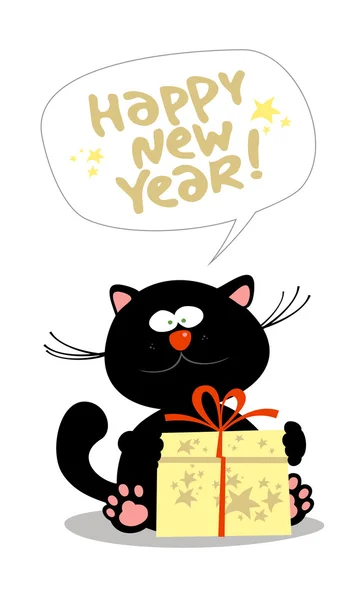 Tarjeta con gatito . — Vector de stock