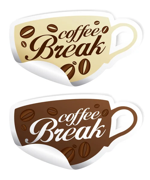 Adesivos Coffee Break . — Vetor de Stock