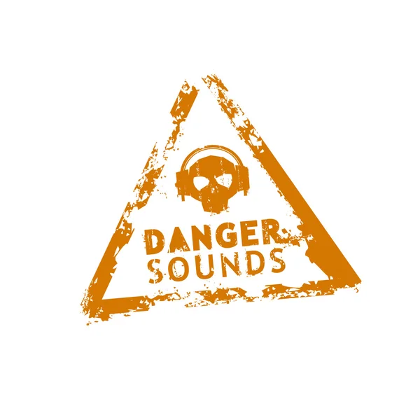 Κίνδυνος ήχους διάνυσμα καουτσούκ σφραγίδα — Διανυσματικό Αρχείο