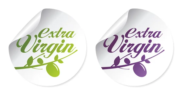 Stiker minyak zaitun ekstra perawan - Stok Vektor