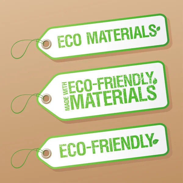 Realizzato con etichette Materiali Eco-friendly . — Vettoriale Stock