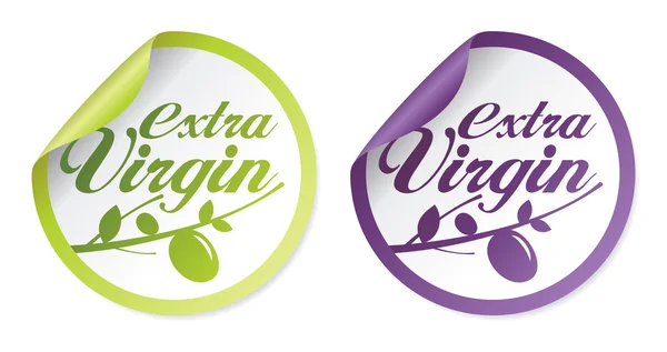 Pegatinas de aceite de oliva virgen extra — Vector de stock