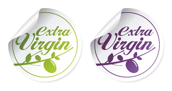 Pegatinas de aceite de oliva virgen extra — Vector de stock