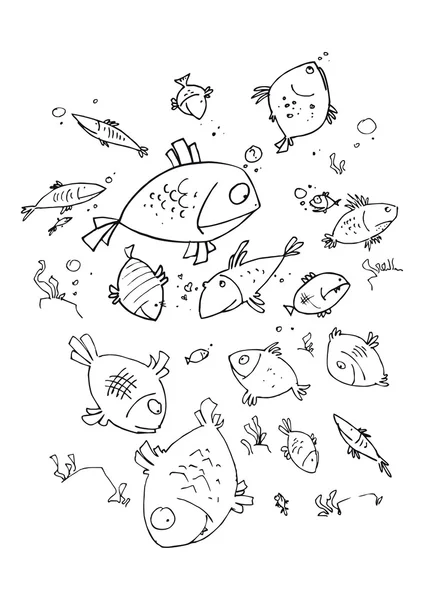 Poissons de dessins animés — Image vectorielle