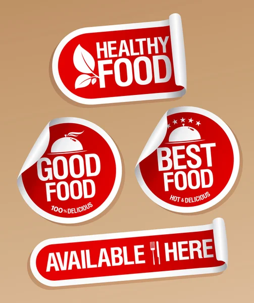 Healthy Food stickers. — Stock Vector