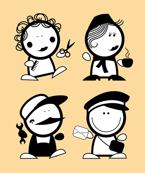 Profession funny peoples. — Stock Vector