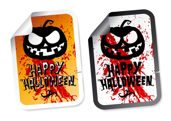 Selamat hari Halloween stiker - Stok Vektor