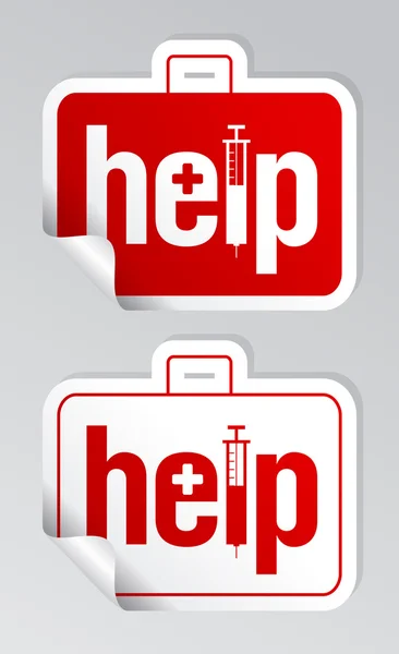 Help stickers set. — Stock Vector